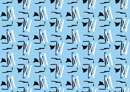 Vector texture background, seamless pattern. Hand drawn, blue, black and white colors.