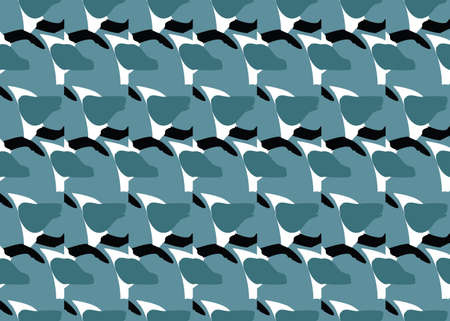Vector texture background, seamless pattern. Hand drawn, blue, white and black colors.