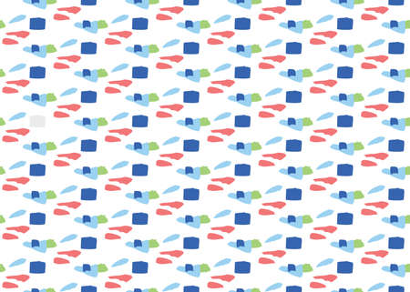 Vector texture background, seamless pattern. Hand drawn, blue, green, red and white colors.のイラスト素材
