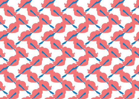 Vector texture background, seamless pattern. Hand drawn, red, blue and white colors.のイラスト素材