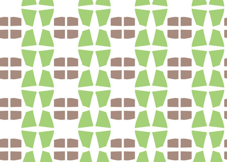 Vector texture background, seamless pattern. Hand drawn, green, brown and white colors.のイラスト素材