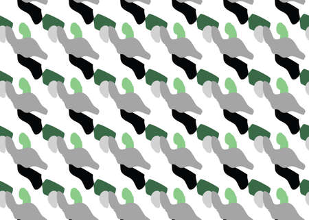 Vector texture background, seamless pattern. Hand drawn, grey, green, black and white colors.