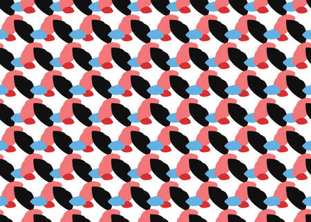 Vector texture background, seamless pattern. Hand drawn, red, blue, black and white colors.のイラスト素材