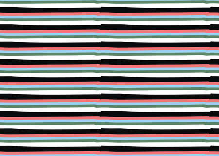 Vector texture background, seamless pattern. Hand drawn, black, red, green and white colors.