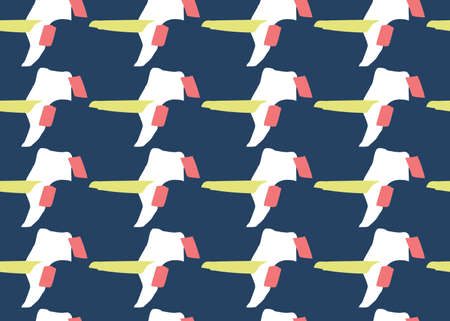 Vector texture background, seamless pattern. Hand drawn, blue, red, yellow and white colors.