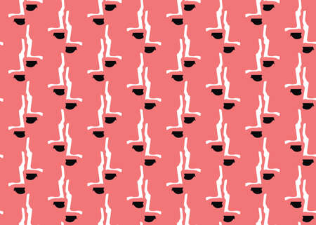 Vector texture background, seamless pattern. Hand drawn, red, white and black colors.のイラスト素材