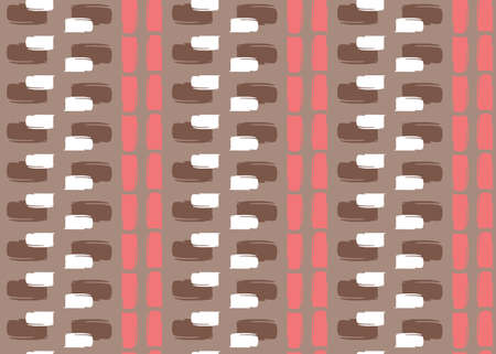 Vector texture background, seamless pattern. Hand drawn, brown, red and white colors.