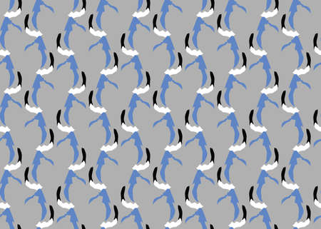 Vector texture background, seamless pattern. Hand drawn, grey, blue, black and white colors.