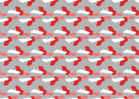Vector texture background, seamless pattern. Hand drawn, grey, red and white colors.