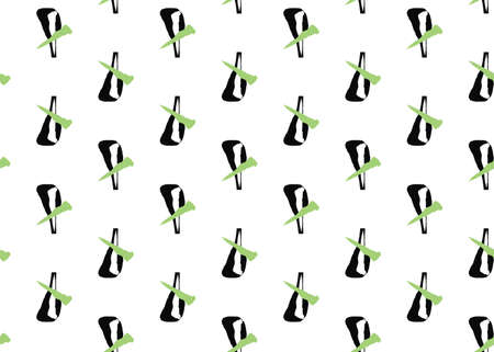 Vector texture background, seamless pattern. Hand drawn, green, black and white colors.のイラスト素材