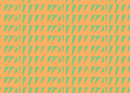 Vector texture background, seamless pattern. Hand drawn, orange and green colors.