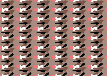 Vector texture background, seamless pattern. Hand drawn, brown, red, black and white colors.