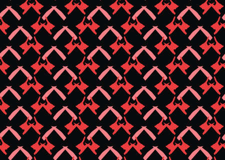 Vector texture background, seamless pattern. Hand drawn, red and black colors.