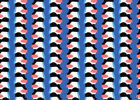 Vector texture background, seamless pattern. Hand drawn, blue, red, black and white colors.のイラスト素材