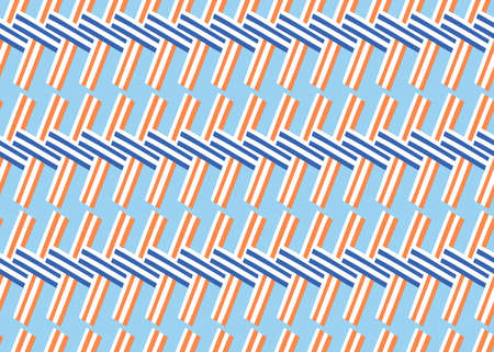 Vector texture background, seamless pattern. Hand drawn, blue, orange and white colors.のイラスト素材