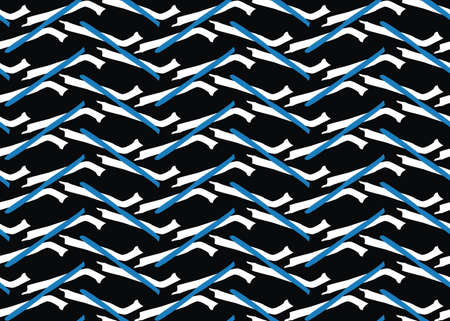 Vector texture background, seamless pattern. Hand drawn, black, blue and white colors.