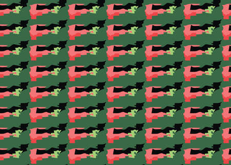 Vector texture background, seamless pattern. Hand drawn, green, red and black colors.のイラスト素材