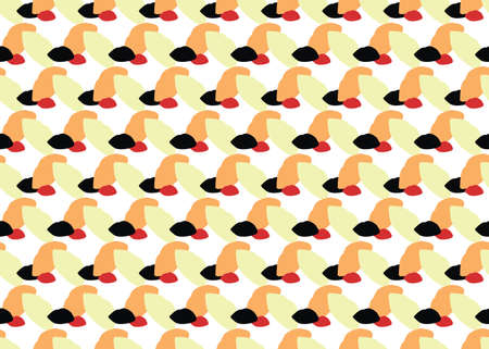 Vector texture background, seamless pattern. Hand drawn, orange, yellow, red, black and white colors.のイラスト素材