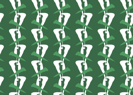 Vector texture background, seamless pattern. Hand drawn, green and white colors.のイラスト素材