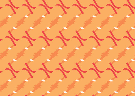 Vector texture background, seamless pattern. Hand drawn, orange, red and white colors.のイラスト素材