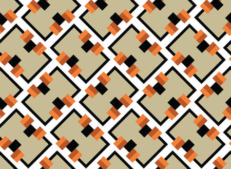 Vector seamless pattern, abstract texture background, repeating tiles in five colors.