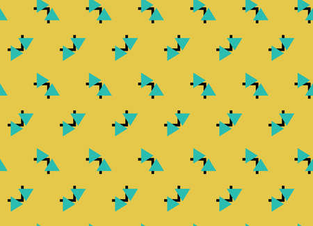 Vector seamless pattern, abstract texture background, repeating tiles in three colors.のイラスト素材