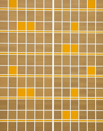 Geometric design of glass windows of a residential building.