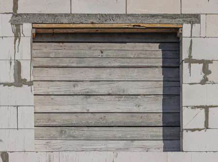 Wall of a house under construction. Gas silicate blocks.
