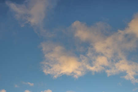 Clouds illuminated by the sun at sunset.