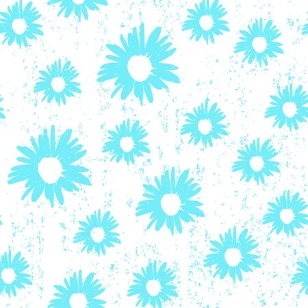 Chamomile seamless pattern. Vector illustration.のイラスト素材