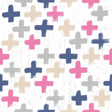 Hand drawn cross seamless pattern. Surface decoration.Vector illustration. Cloth design, wallpaper, wrapping.のイラスト素材
