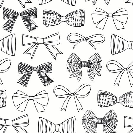 Bow seamless pattern. Surface decoration.Vector illustration. Cloth design, wallpaper, wrapping.のイラスト素材