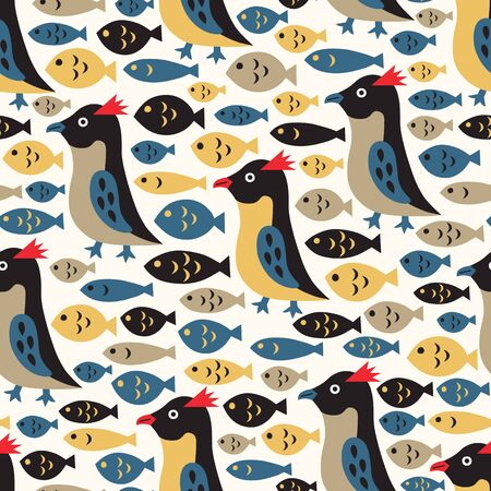 Penguin seamless background. Vector illustration.のイラスト素材