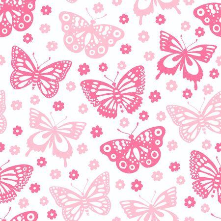 Butterfly seamless background. Vector illustration. Cloth design, wallpaper, wrapping.のイラスト素材