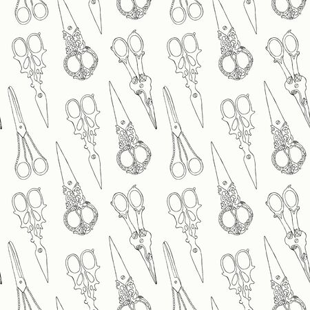 Scissors seamless pattern. Vector illustration.のイラスト素材