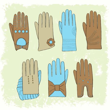 glove color setのイラスト素材