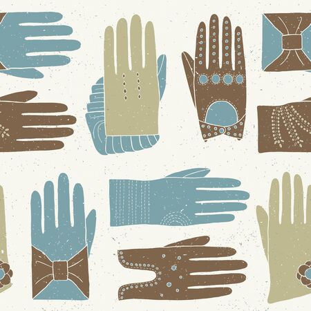 glove hand drawn seamlessのイラスト素材