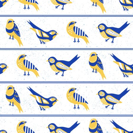 Bird seamless pattern. Vector illustration.のイラスト素材