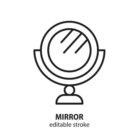 Mirror line icon. Editable stroke.のイラスト素材