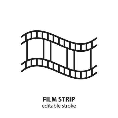 Film strip line icon. Editable stroke.のイラスト素材