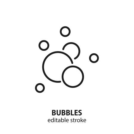 Bubbles line icon. Foam vector sign. Editable stroke.のイラスト素材