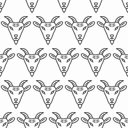 Goat seamless pattern. Vector illustration.のイラスト素材