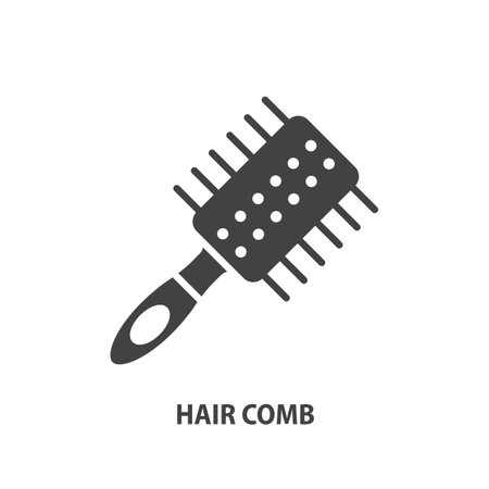 Hair brush glyph icon. Vector illustration.のイラスト素材