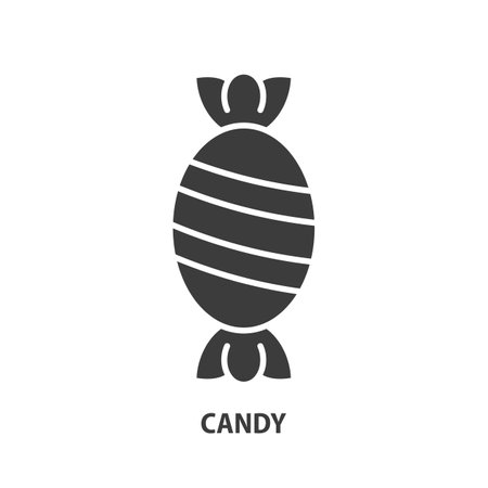 Candy glyph icon. Sign of sweets. Vector illustration.のイラスト素材