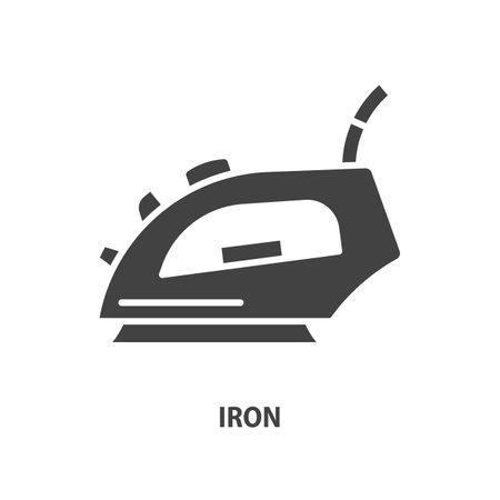 Iron glyph icon. Laundry concept design. Vector illustration.のイラスト素材