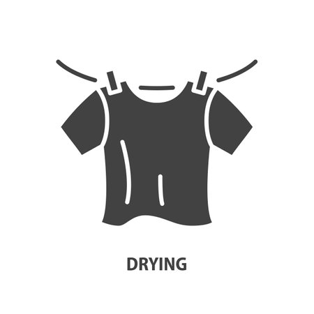 Drying clothes glyph icon. Vector illustration.のイラスト素材