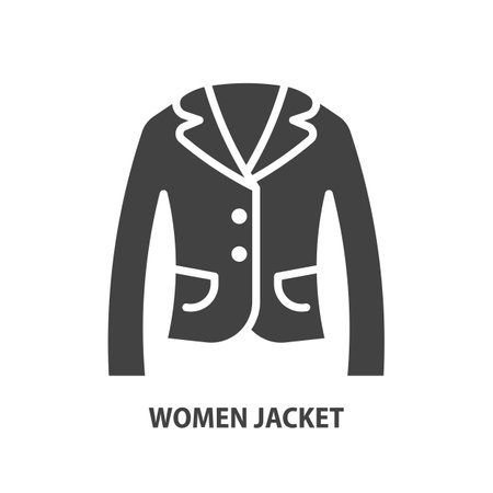 Women jacket glyph icon. Vector illustration.のイラスト素材