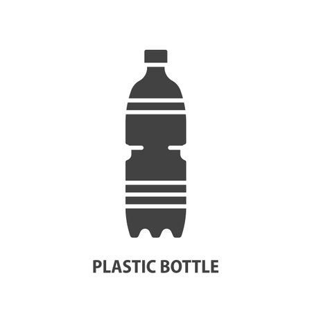 Plastic bottle glyph icon. Flat sign take away vector concept. Symbol of recycling container.のイラスト素材
