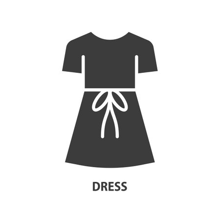 Dress glyph icon. Female clothes vector symbol.のイラスト素材