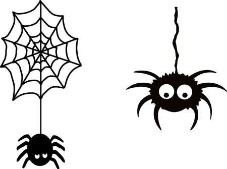 Spider web and spider illustrationのイラスト素材